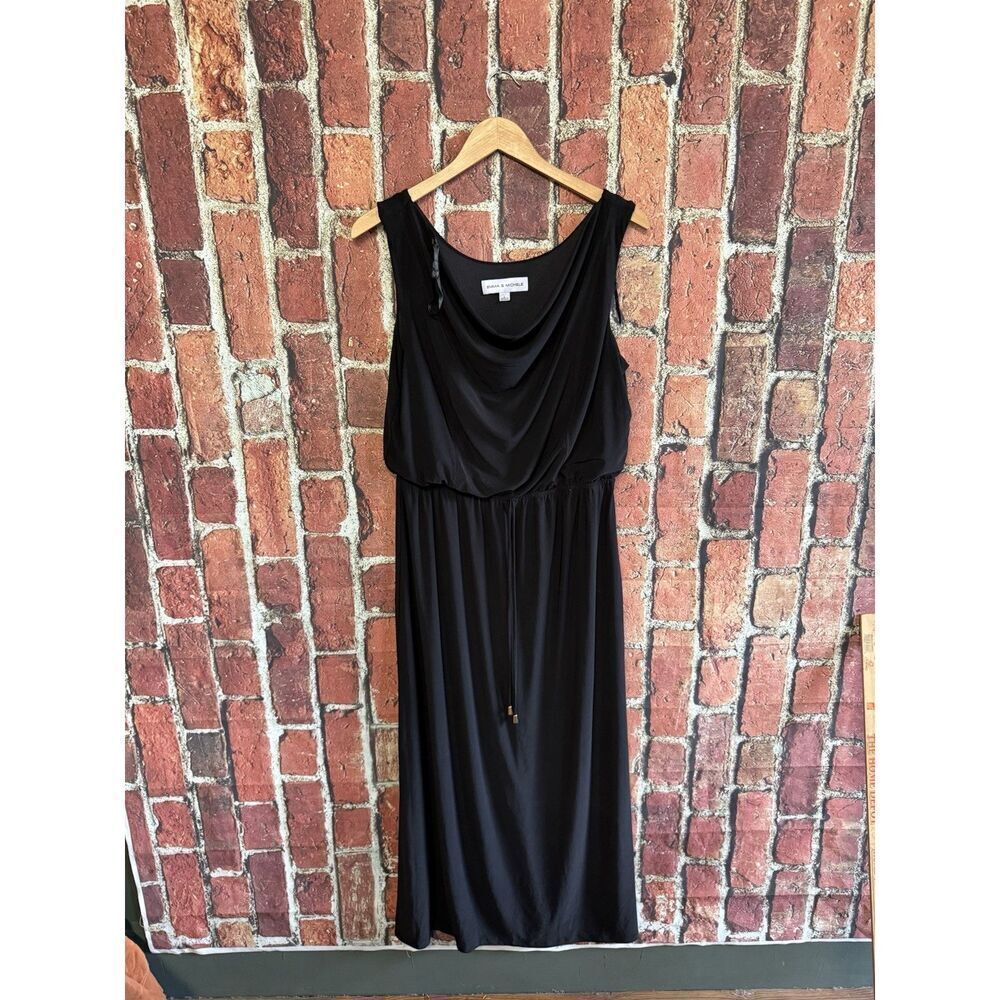 Emma & Michele Womens Black Sleeveless Maxi Slip Dress Size Large